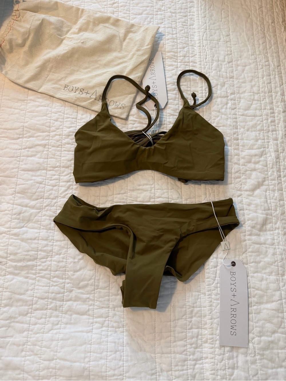 Boys + Arrows Olive Green Two-Piece Bikini Set - Picture 2 of 8